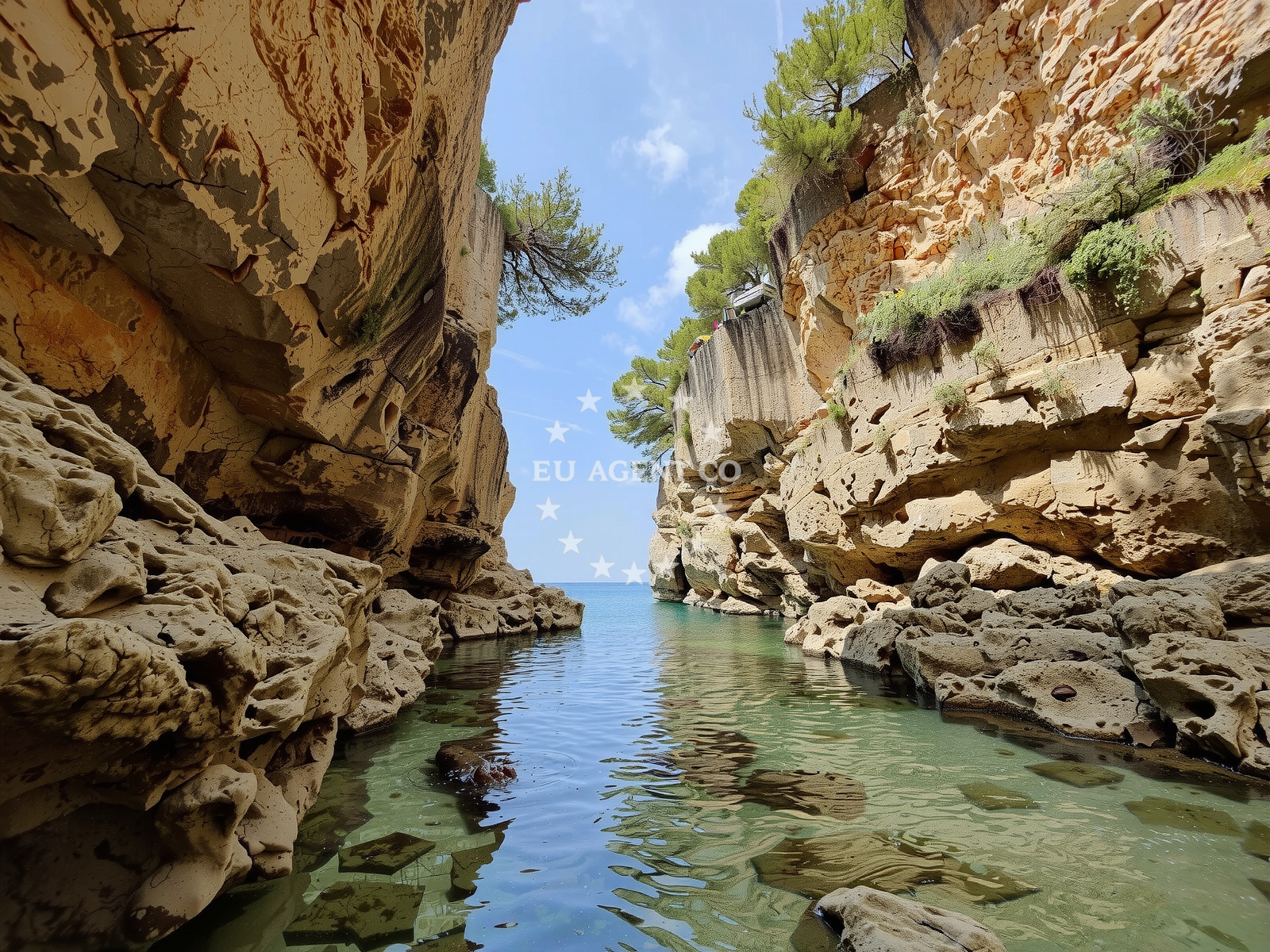 Sea and coastal view of Verudela Canyon in Verudella 16, Pula