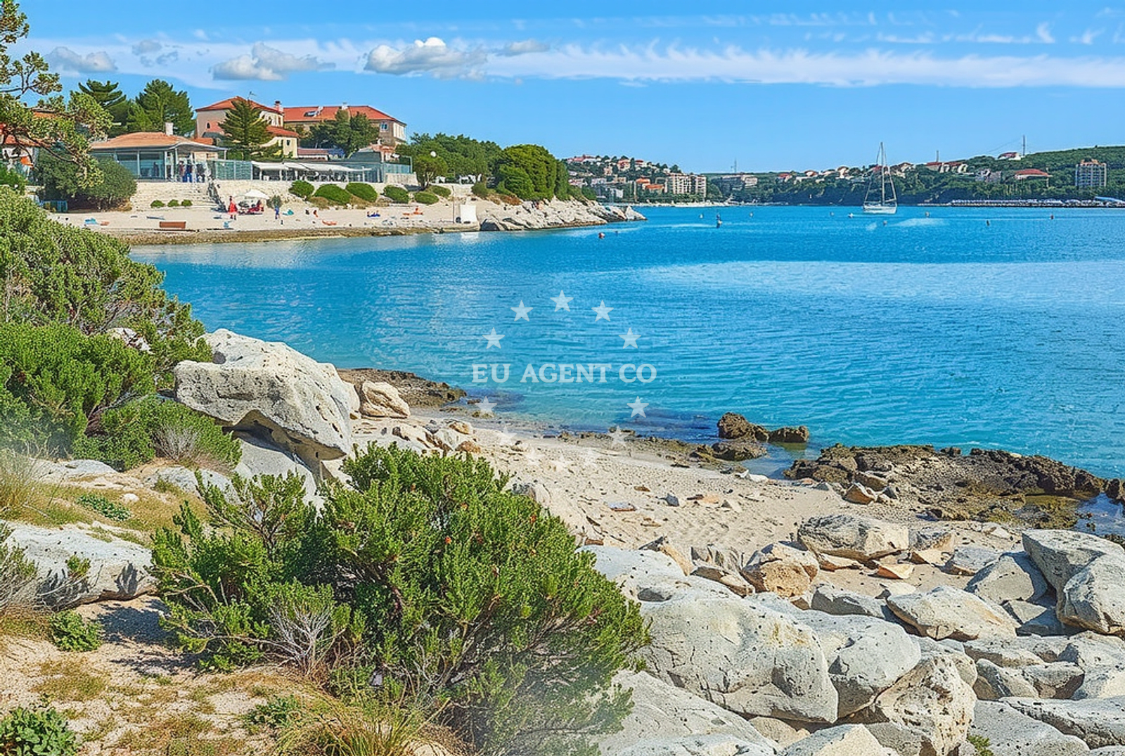 Overview of Verudica (dog beach), Pula in Verudica (plaža za pse)