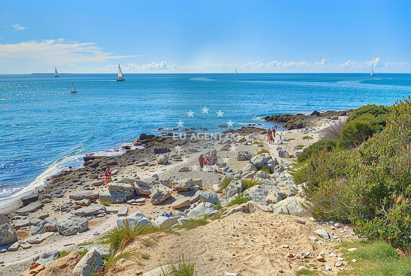 Shoreline and swimming area at Verudica (dog beach), Pula in Verudica (plaža za pse)