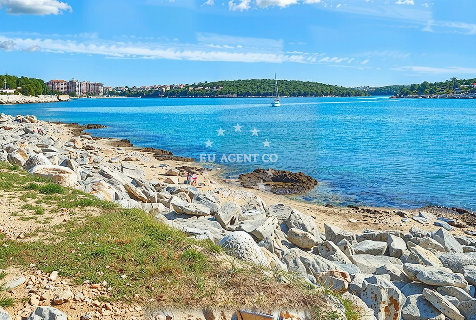 Sea and coastal view of Verudica (dog beach), Pula in Verudica (plaža za pse)