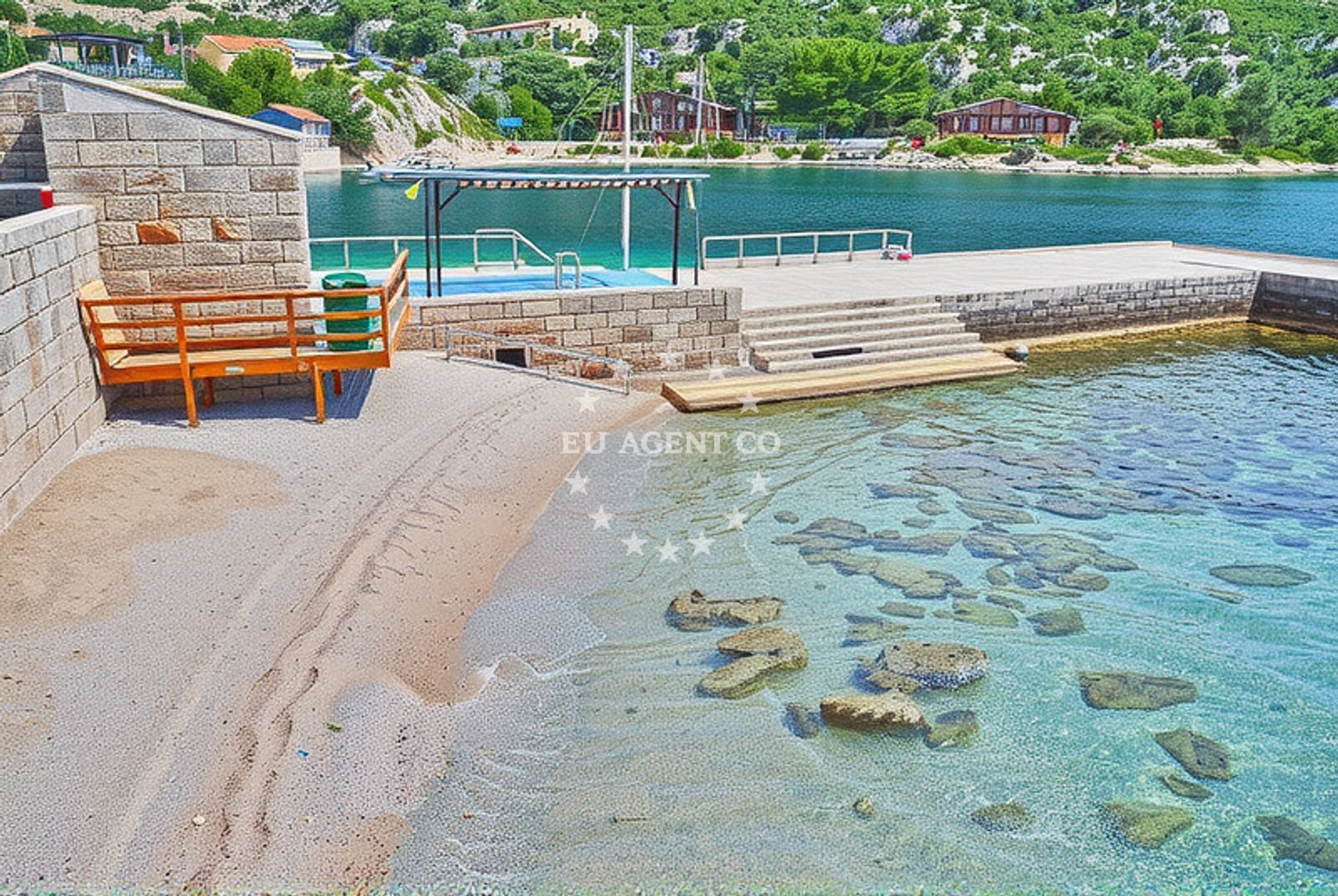 Shoreline and swimming area at Vidovac Cesarički: beaches and coves in Vidovac Cesarički
