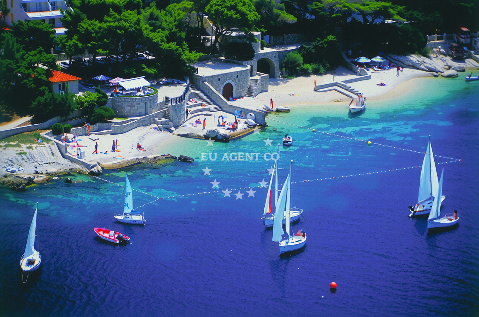 Beach facilities and surroundings at Vila beach in N. i M. Pucica 6, Dubrovnik