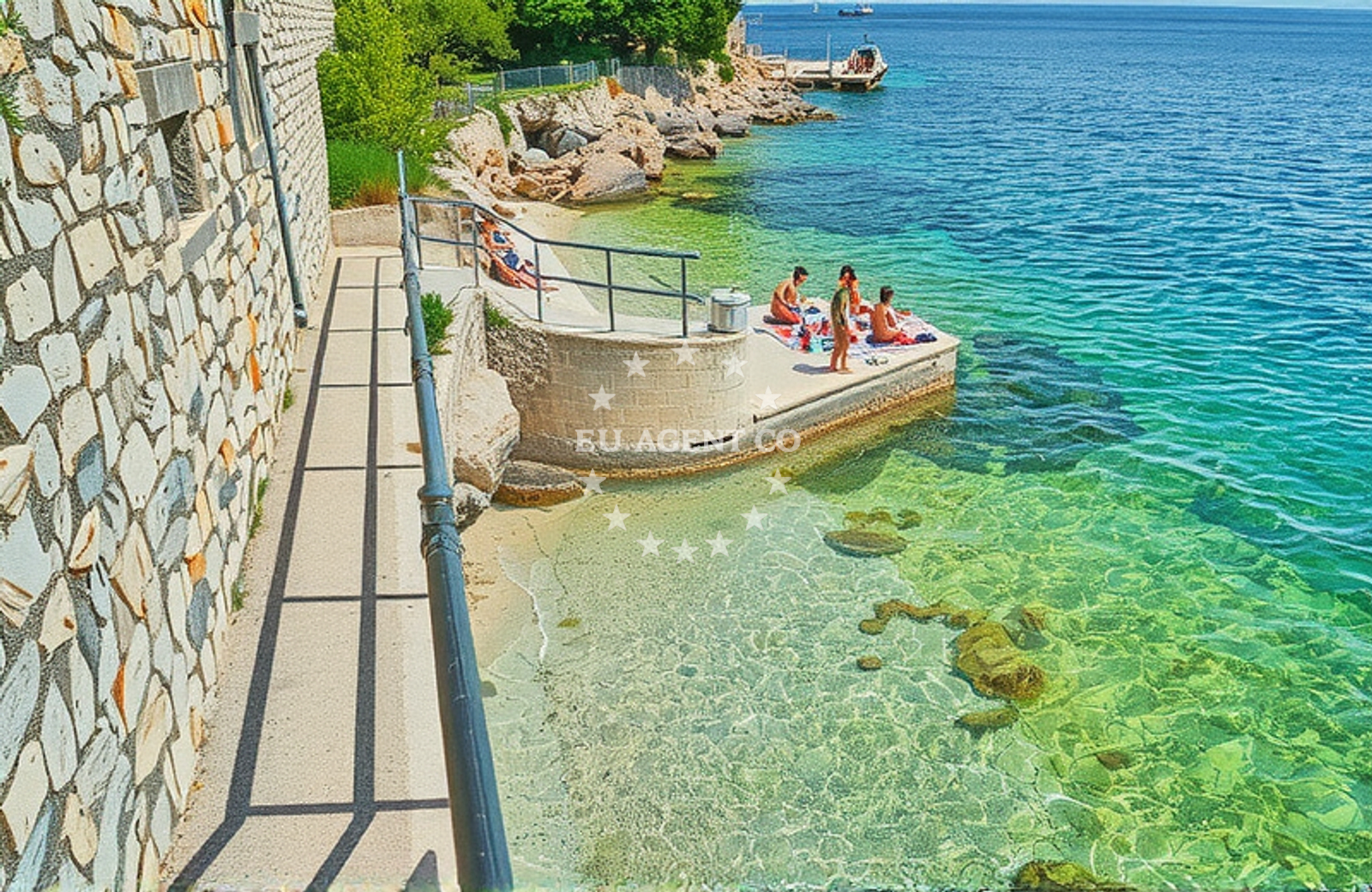 Sea and coastal view of Vila Olga, Rijeka in Vila Olga