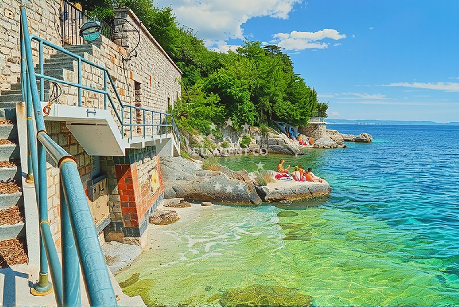 Beach facilities and surroundings at Vila Olga, Rijeka in Vila Olga