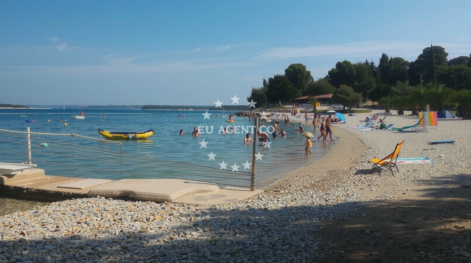 Sea and coastal view of Vile beach in Camping Brioni, Puntižela 155, Pula