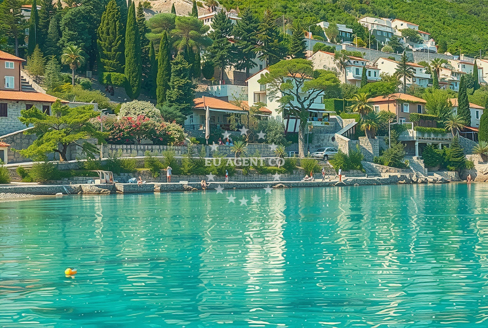 Shoreline and swimming area at Vile, Trpanj in Vile