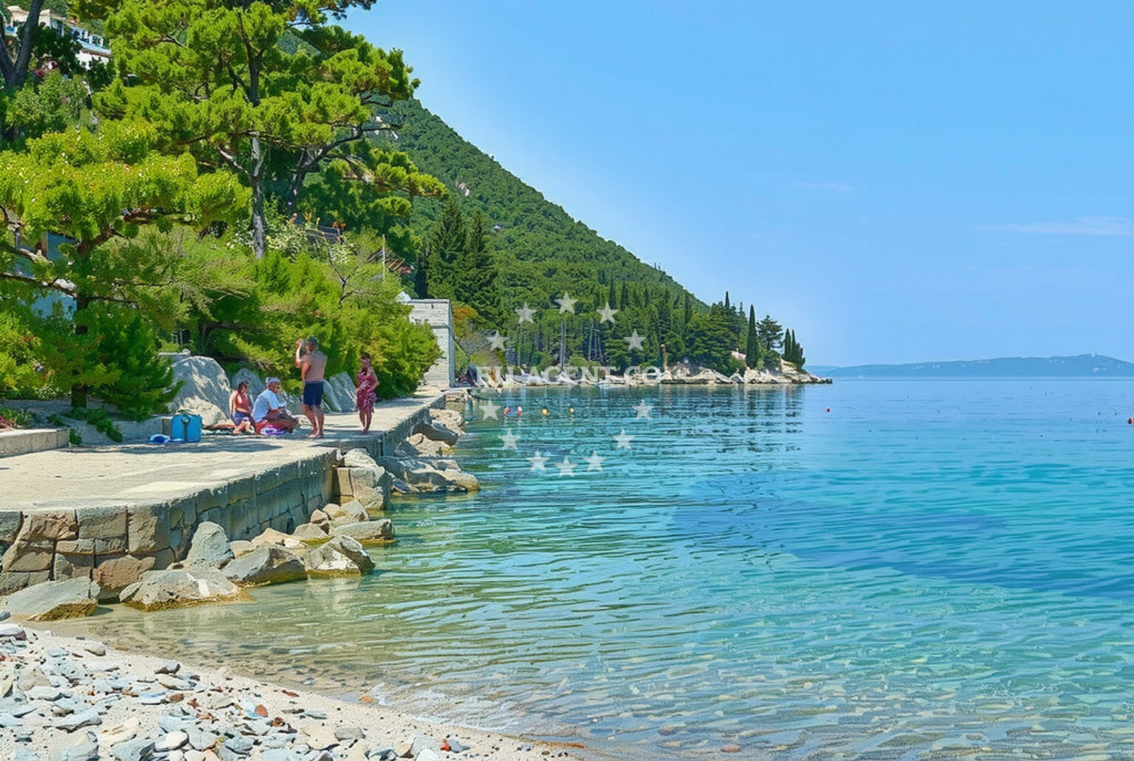 Sea and coastal view of Vile, Trpanj in Vile