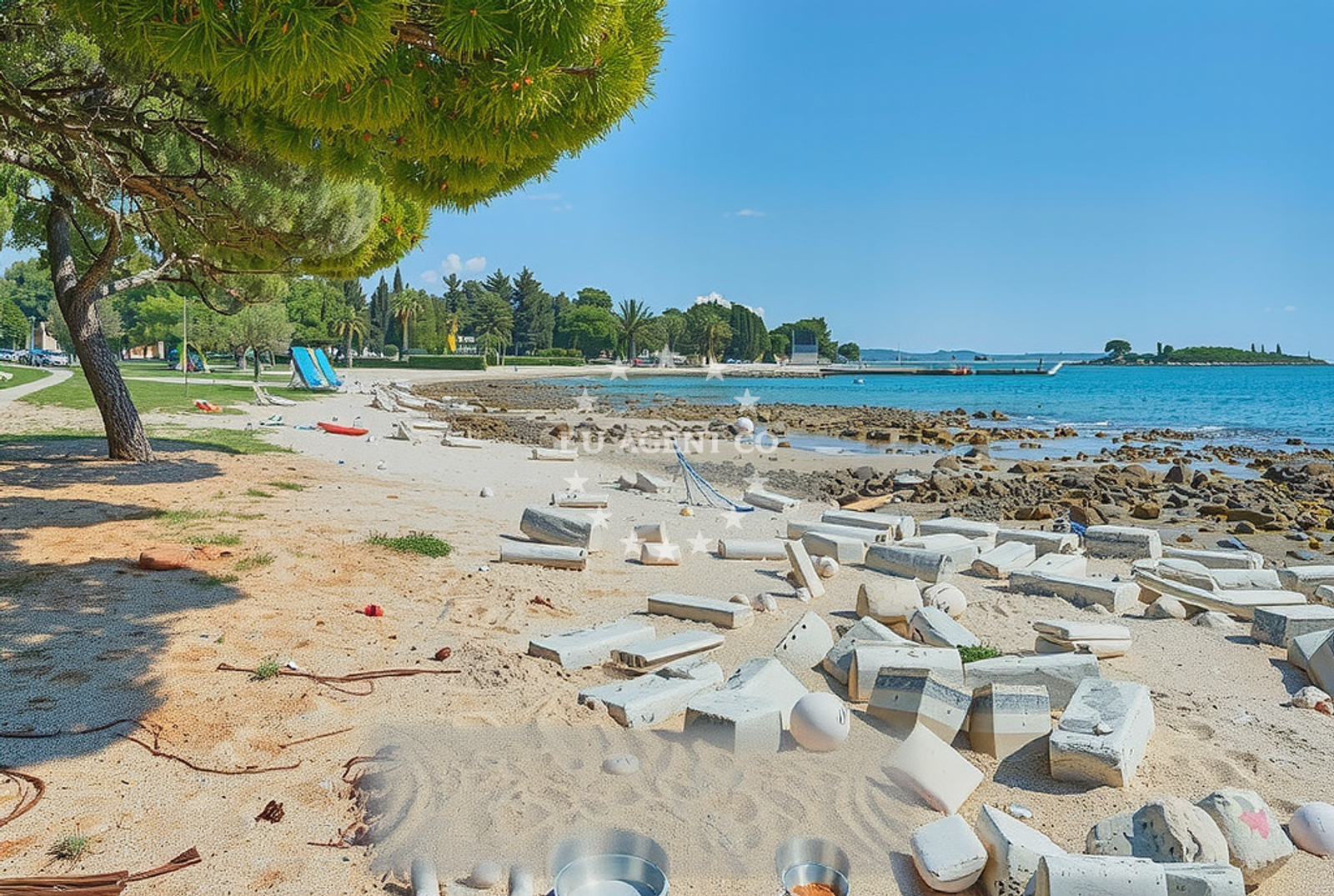 Sea and coastal view of Villas Rubin (dog beach), Rovinj in Villas Rubin (plaža za pse)