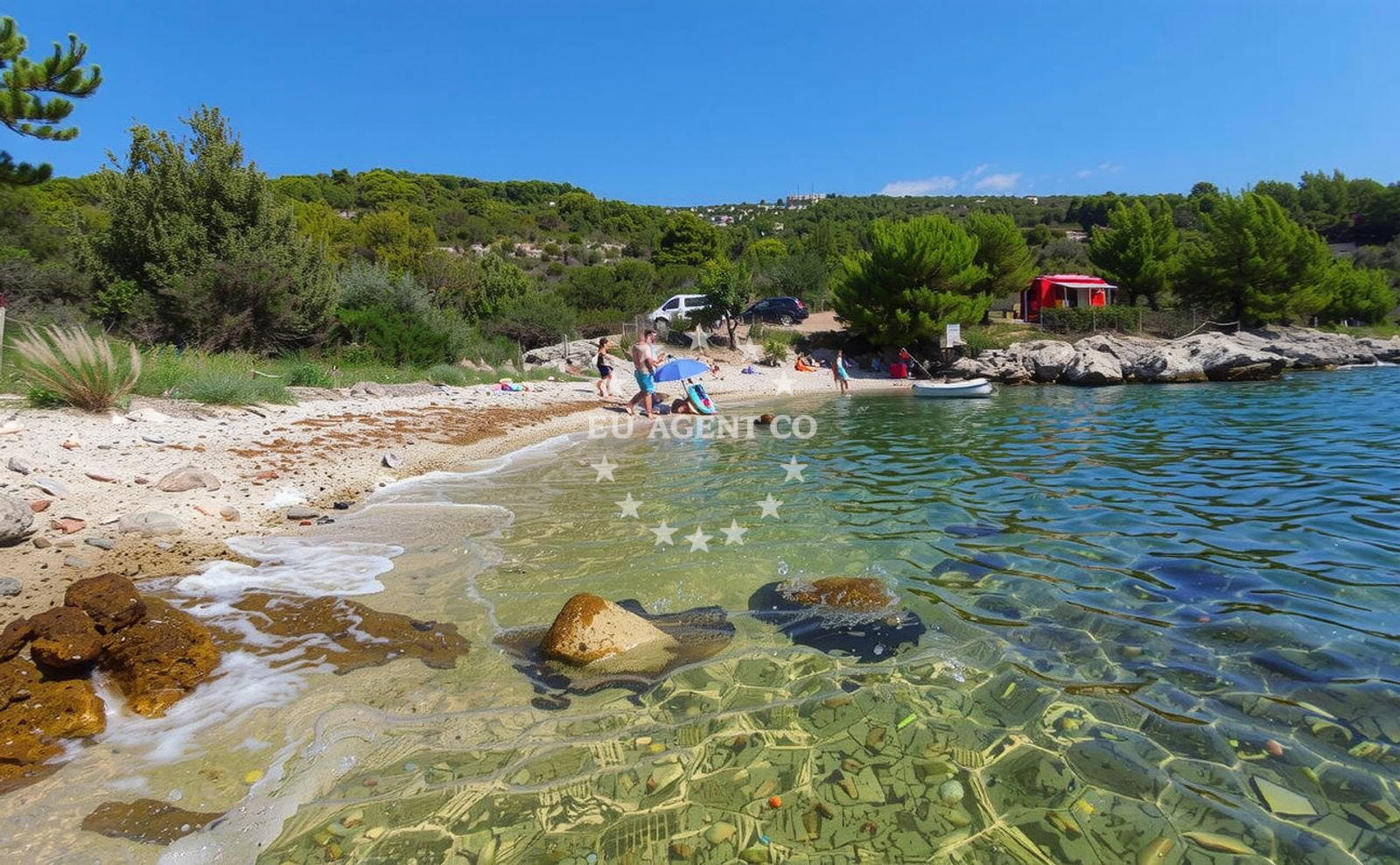 Beach facilities and surroundings at Vinisce beach in Kameli?ina 18B, Vinišće