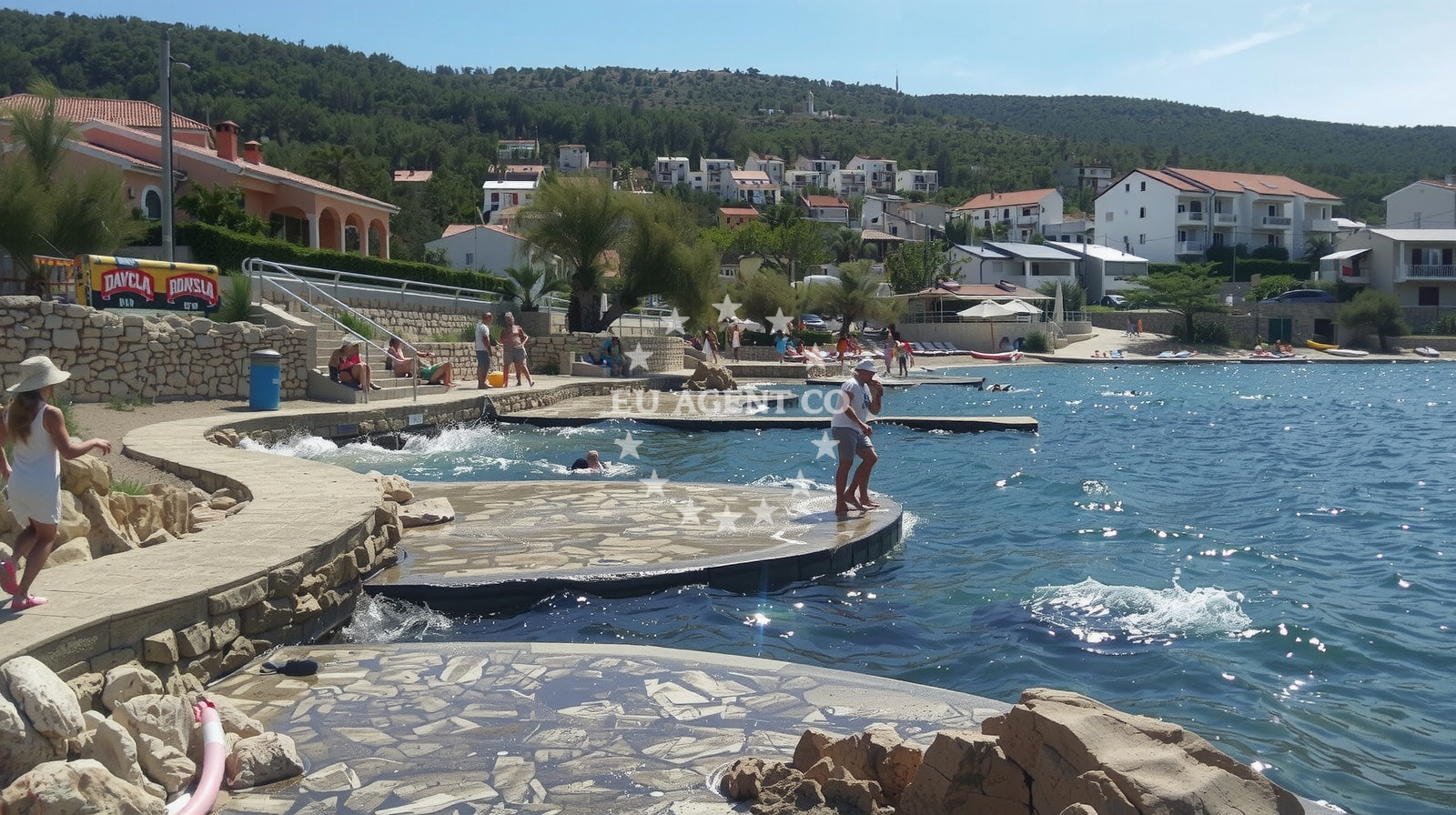 Beach facilities and surroundings at Vinjerac beach in Nova cesta 1A, Vinjerac, Posedarje