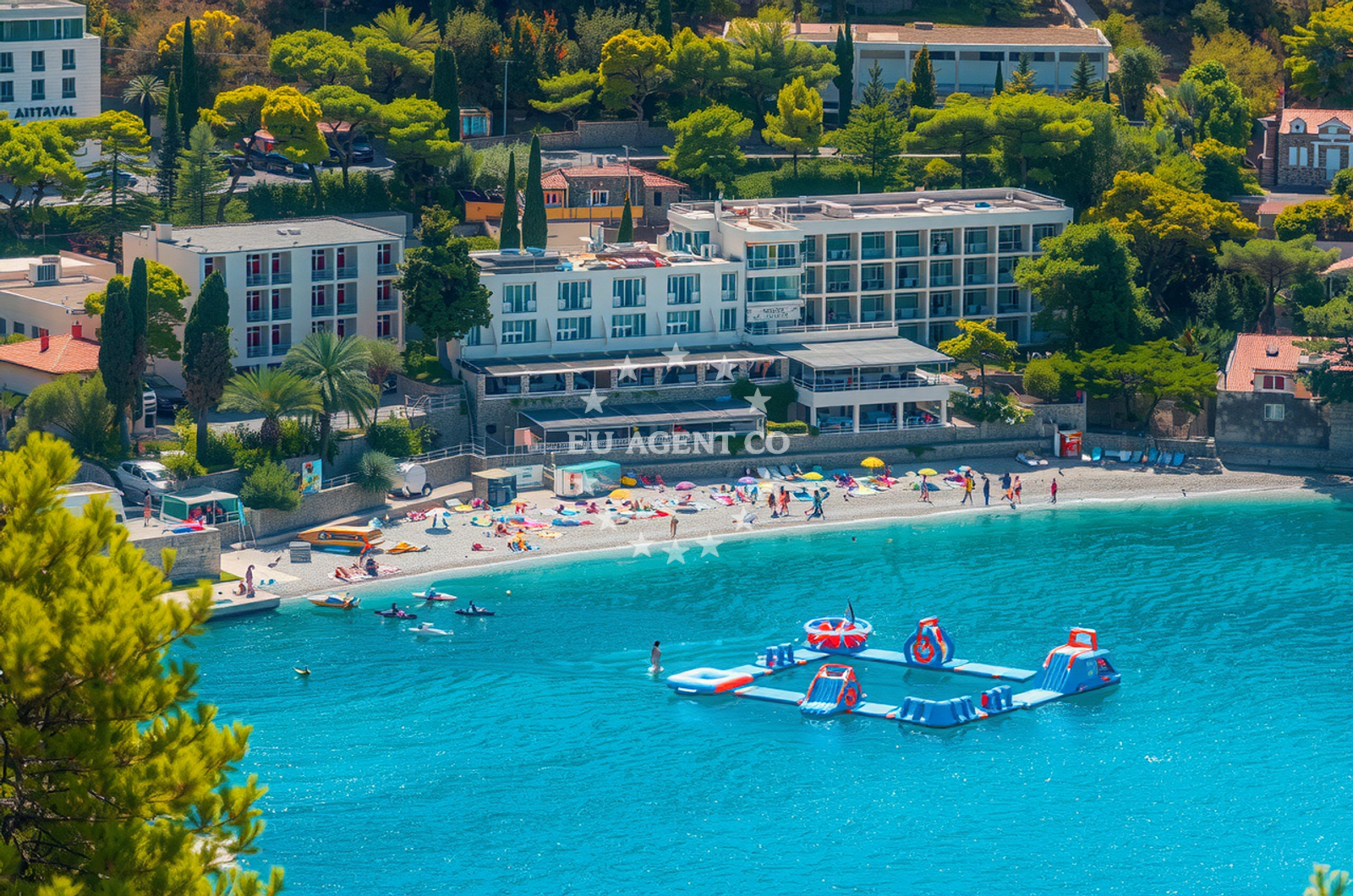 Sea and coastal view of Vis beach in Masarykov put 3D, Dubrovnik