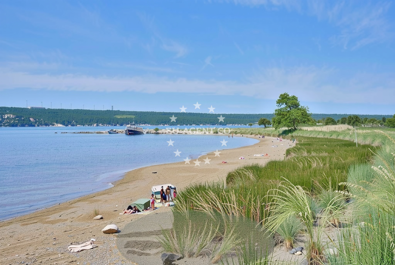 Beach facilities and surroundings at Višići jug, Gornji Karin in Višići jug