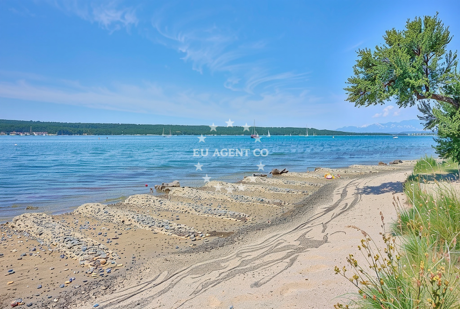 Sea and coastal view of Višići sjever, Gornji Karin in Višići sjever