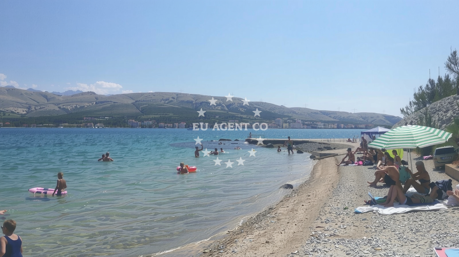 Beach facilities and surroundings at Vodice beach in Ulica Hanibala Lucića 16, Pag