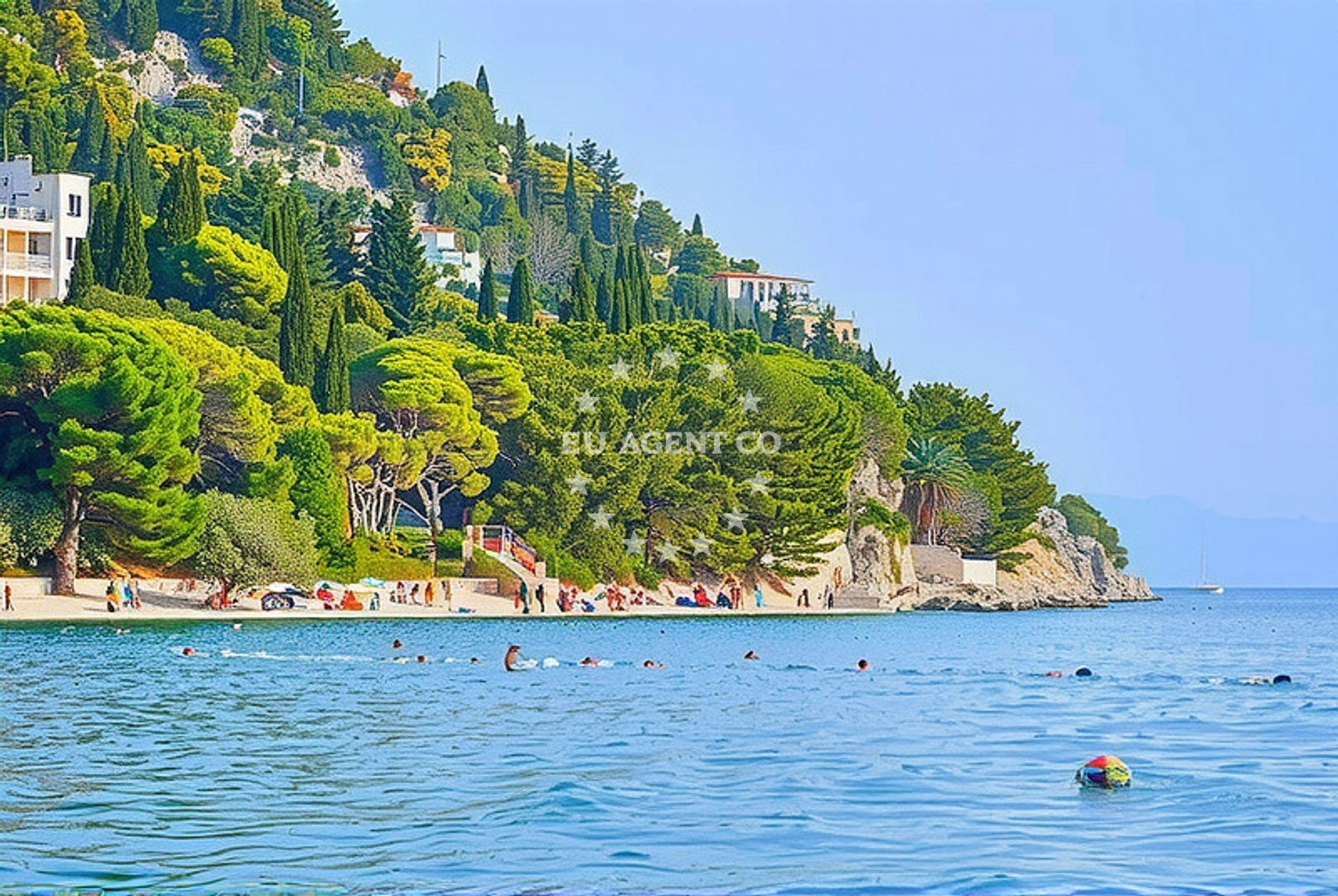 Sea and coastal view of Vodice, Gradac in Vodice