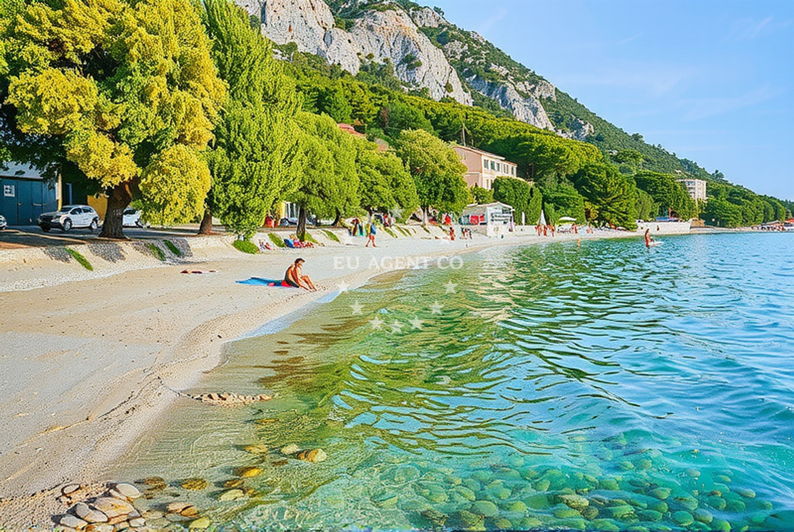 Beach facilities and surroundings at Vodice, Gradac in Vodice