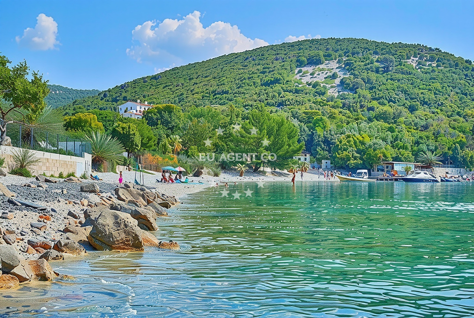 Shoreline and swimming area at Vrana (Cres): beaches and coves in Vrana (Cres)