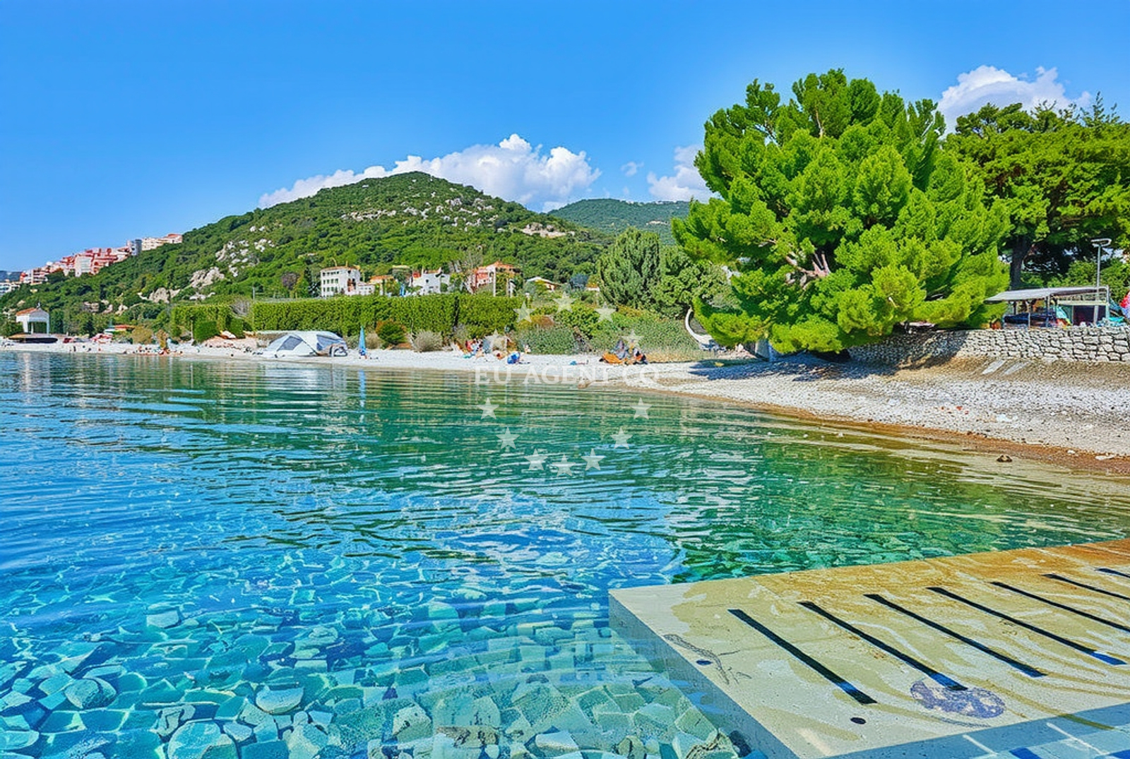 Sea and coastal view of Vrana (Cres): beaches and coves in Vrana (Cres)