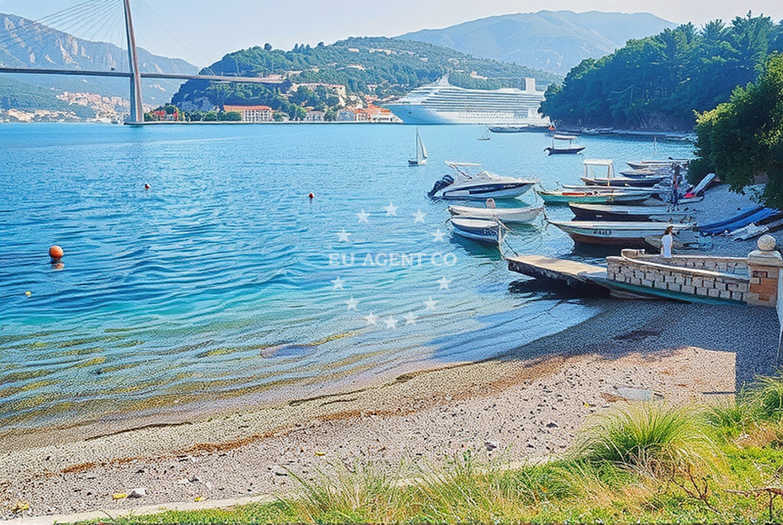 Shoreline and swimming area at Vranac istok (dog beach), Dubrovnik in Vranac istok (plaža za pse)
