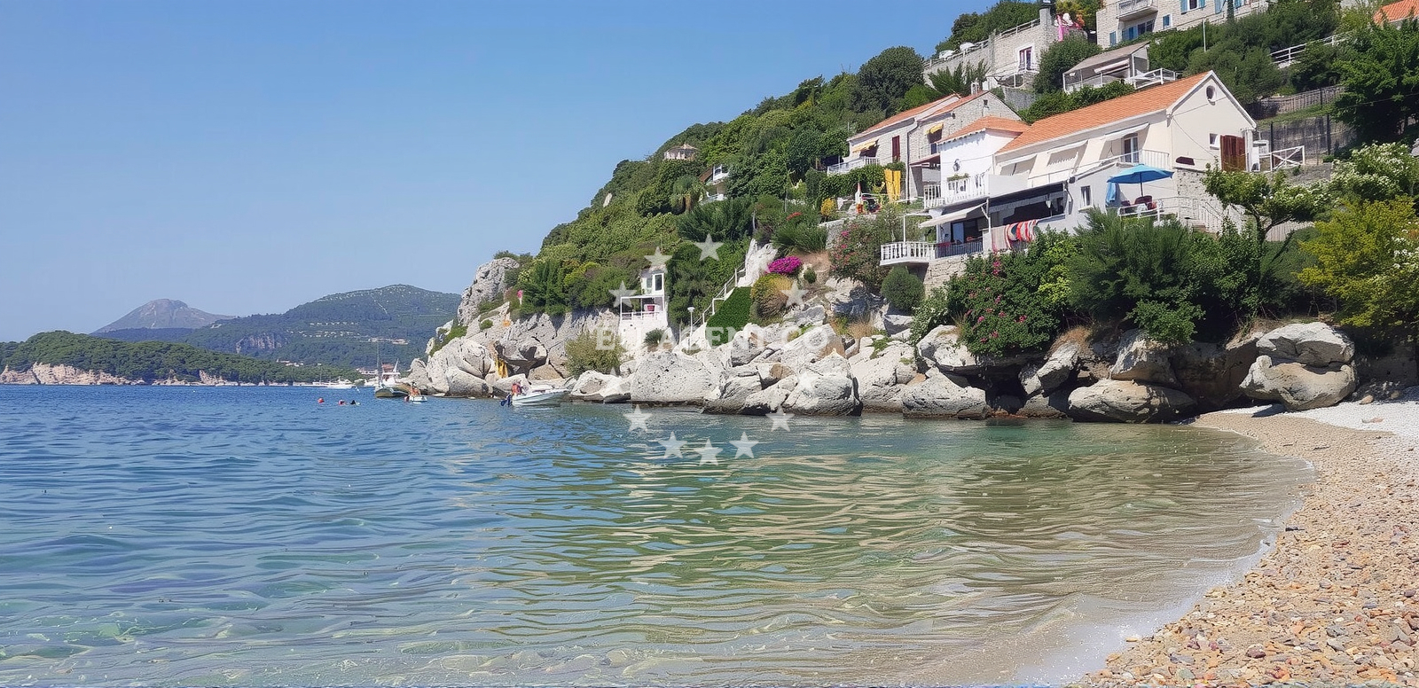 Sea and coastal view of Vrbica beach in Vrbica 23, Dubrovnik