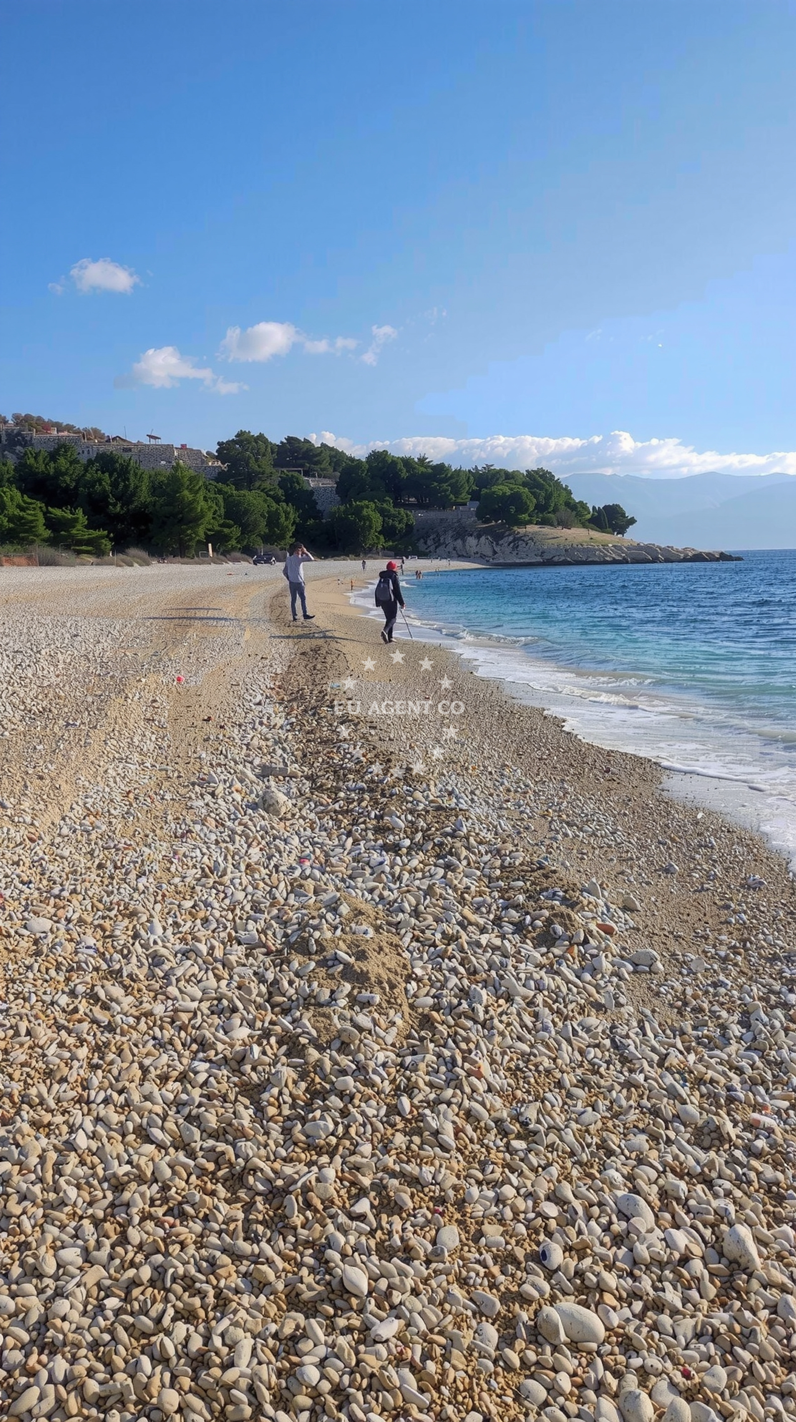 Sea and coastal view of Vrezenica in Kricin, Baška