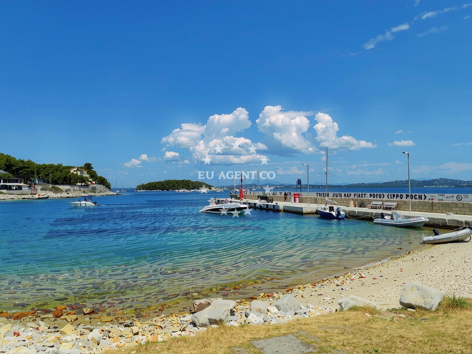 Sea and coastal view of Vrgada Beach in Ulica Zdeslava Turića, Drage