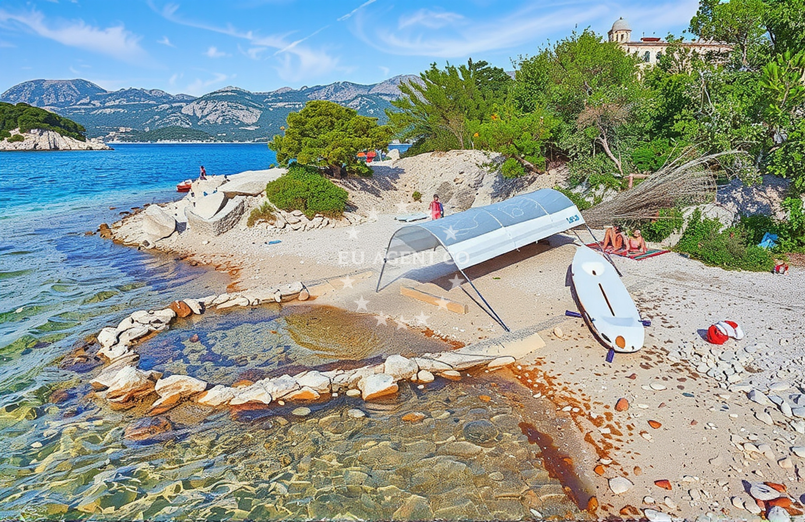 Shoreline and swimming area at Vrh glave, Žrnovo (Korčula) in Vrh glave