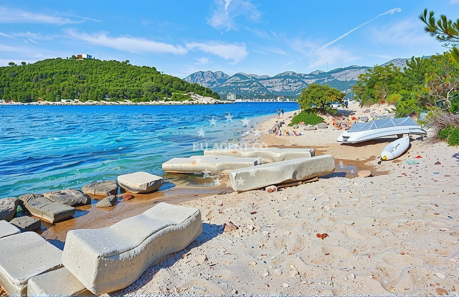 Sea and coastal view of Vrh glave, Žrnovo (Korčula) in Vrh glave