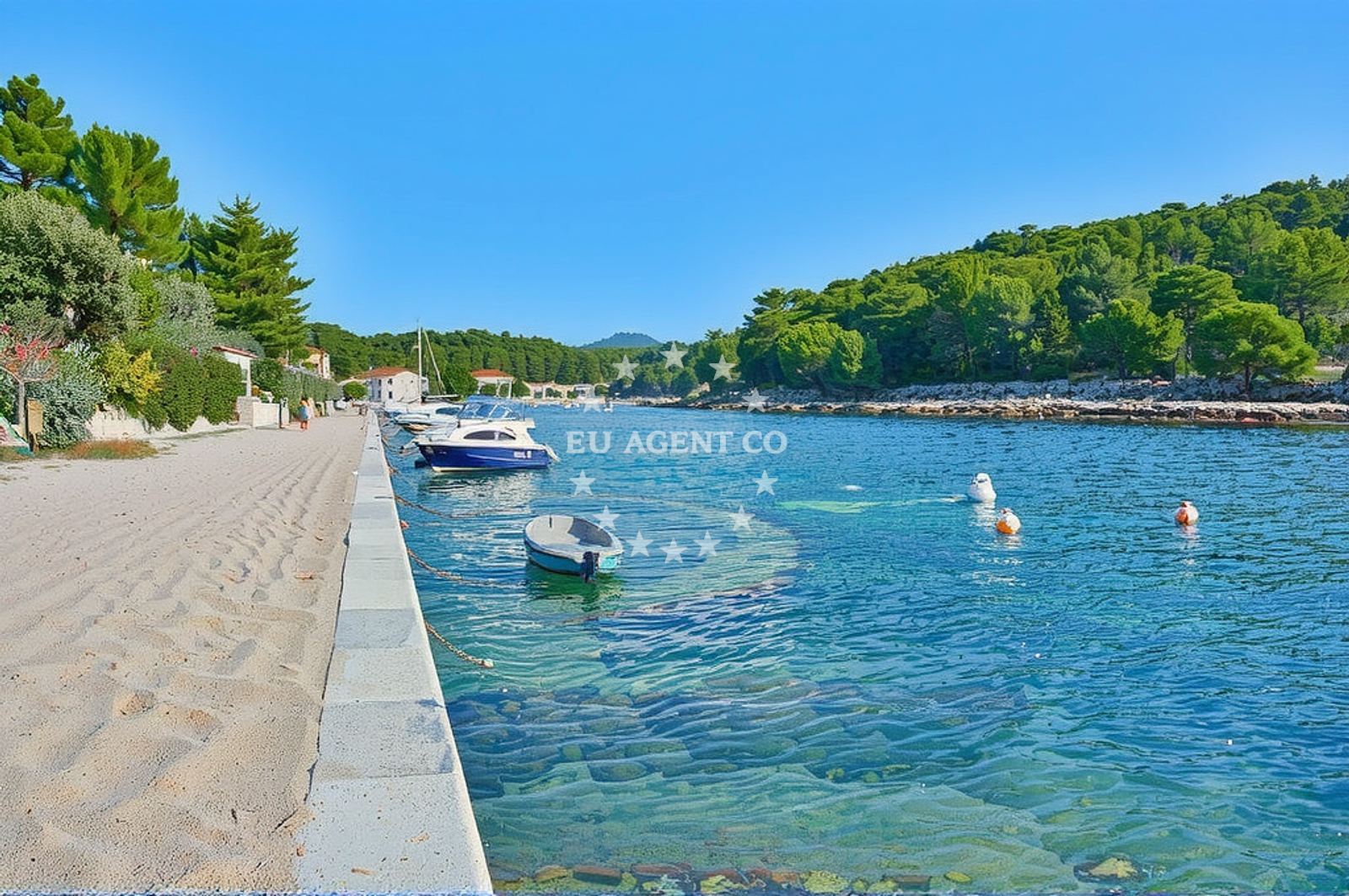 Sea and coastal view of Vrilo, Pirovac in Vrilo