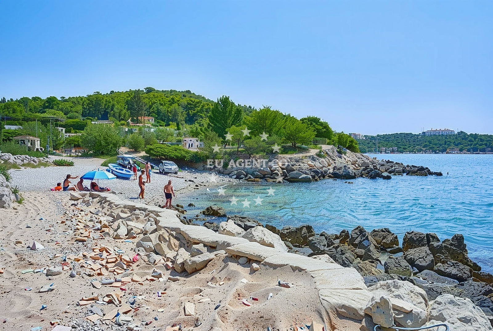 Shoreline and swimming area at Vršak, Murter (Murter) in Vršak