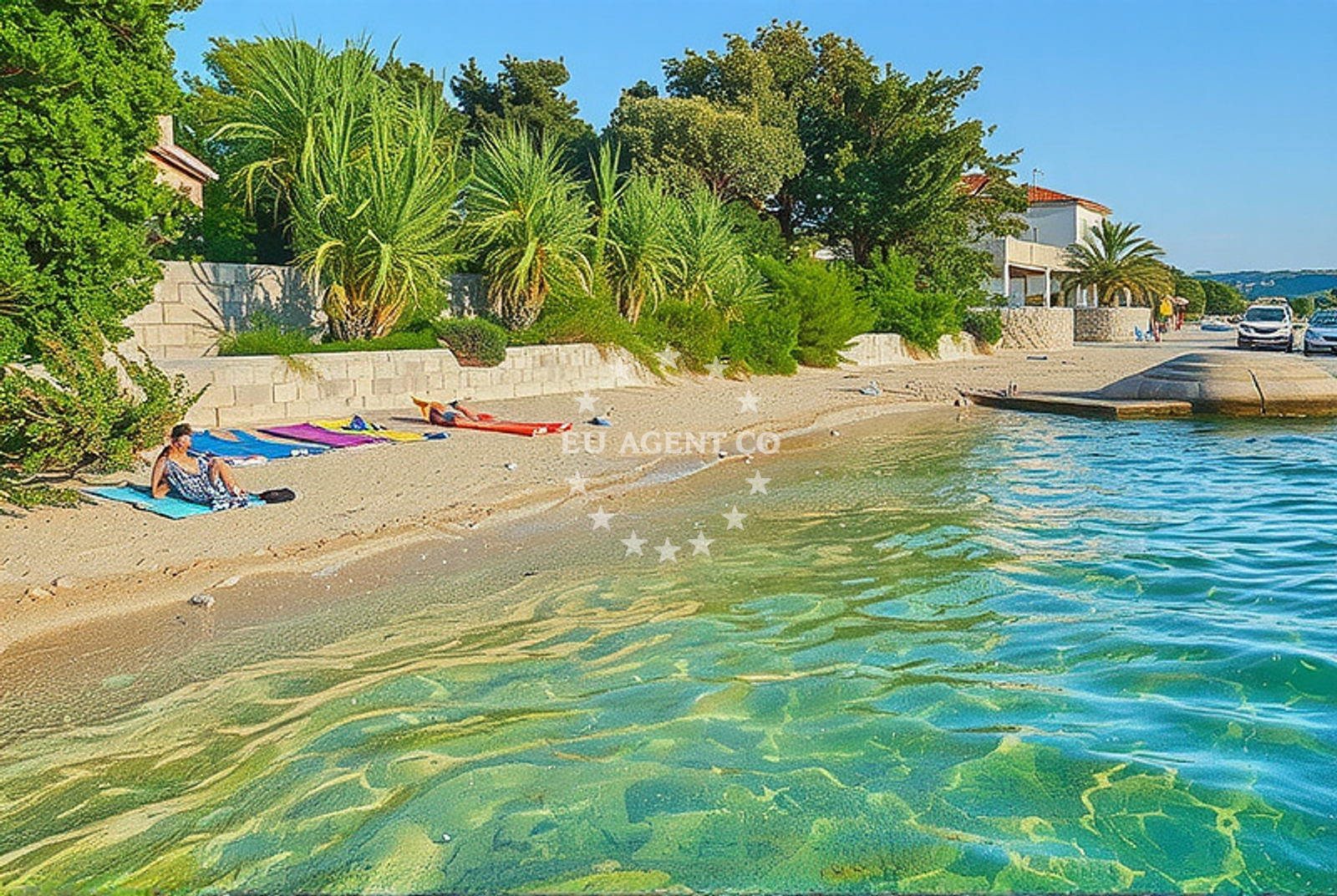 Shoreline and swimming area at Vrtlići, Stara Novalja (Pag) in Vrtlići