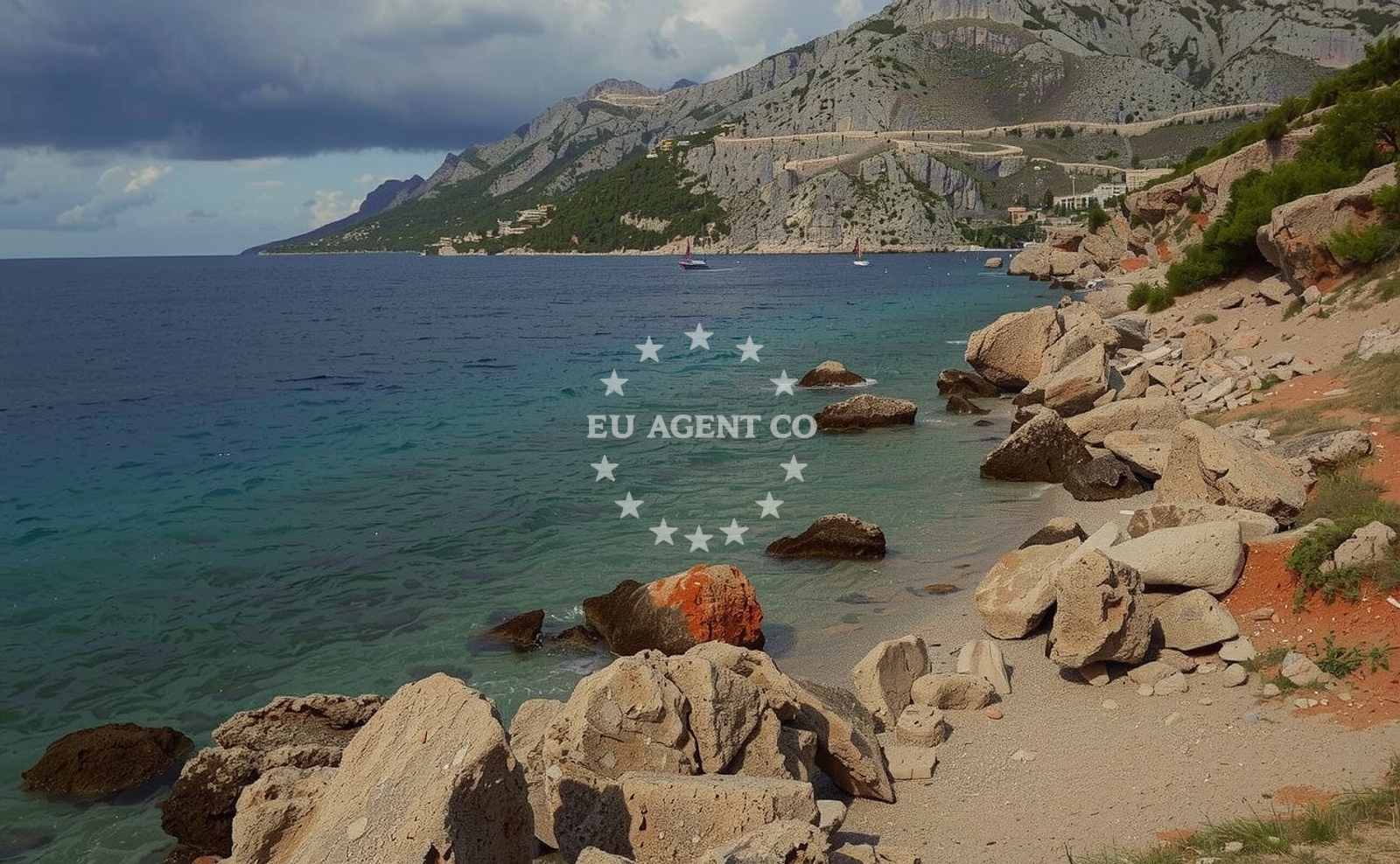 Shoreline and swimming area at Vruja FKK Beach in Borićak 7, Brela