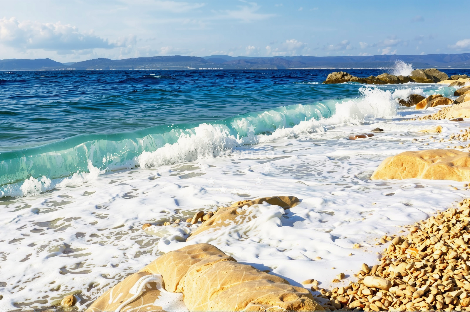 Sea and coastal view of Vruje II beach in Put Vruje 74, Pisak