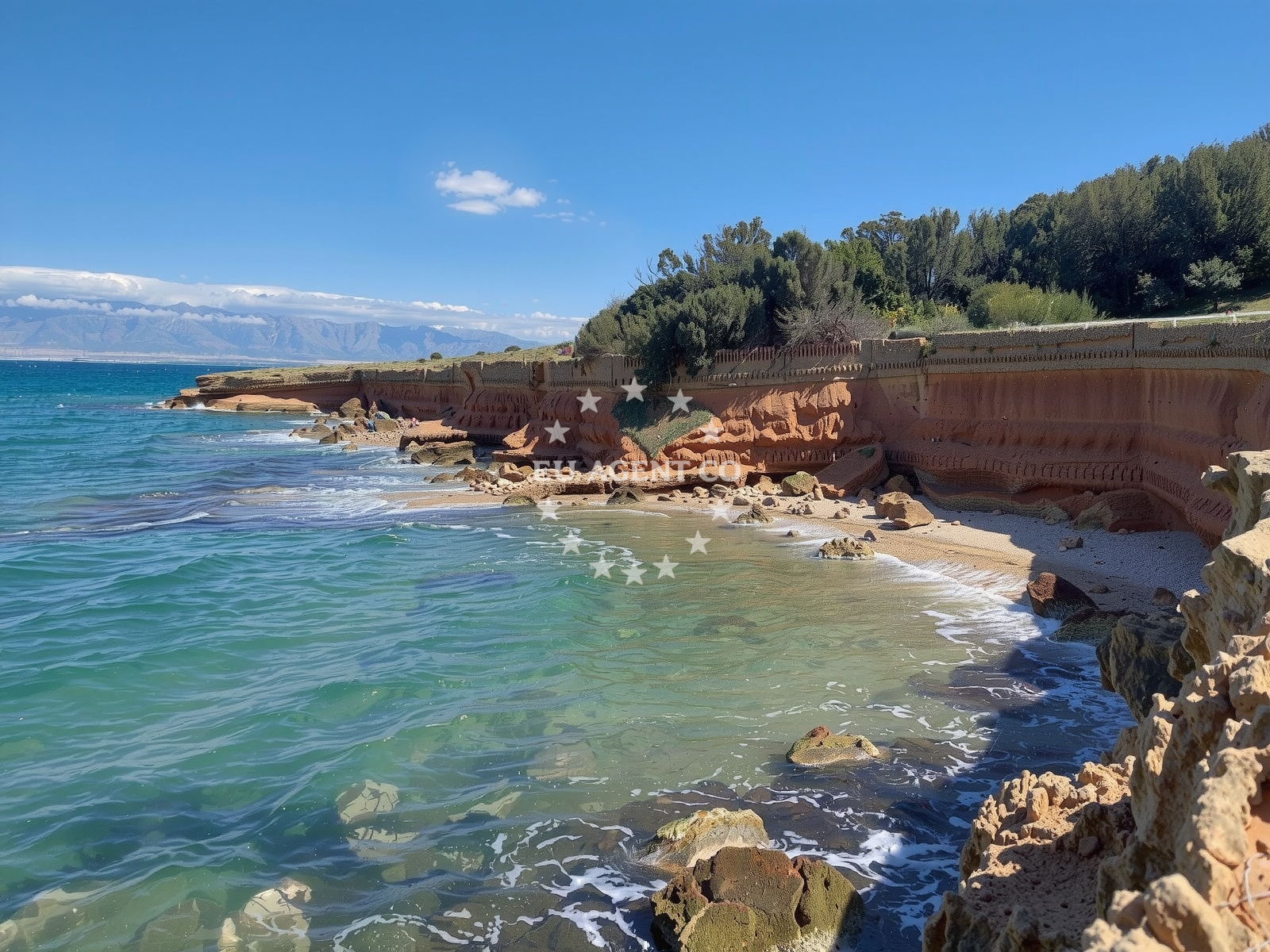 Overview of Vrulja Beach in 15 Ulica Radnjača XXV, Vir
