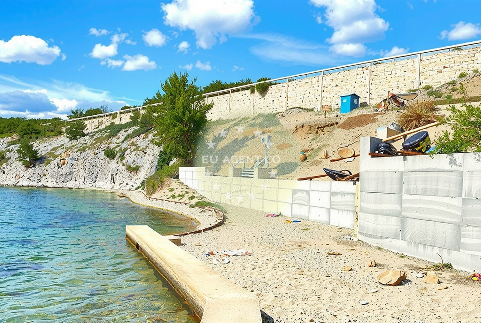 Sea and coastal view of Vrulja (dog beach), Rtina in Vrulja (plaža za pse)
