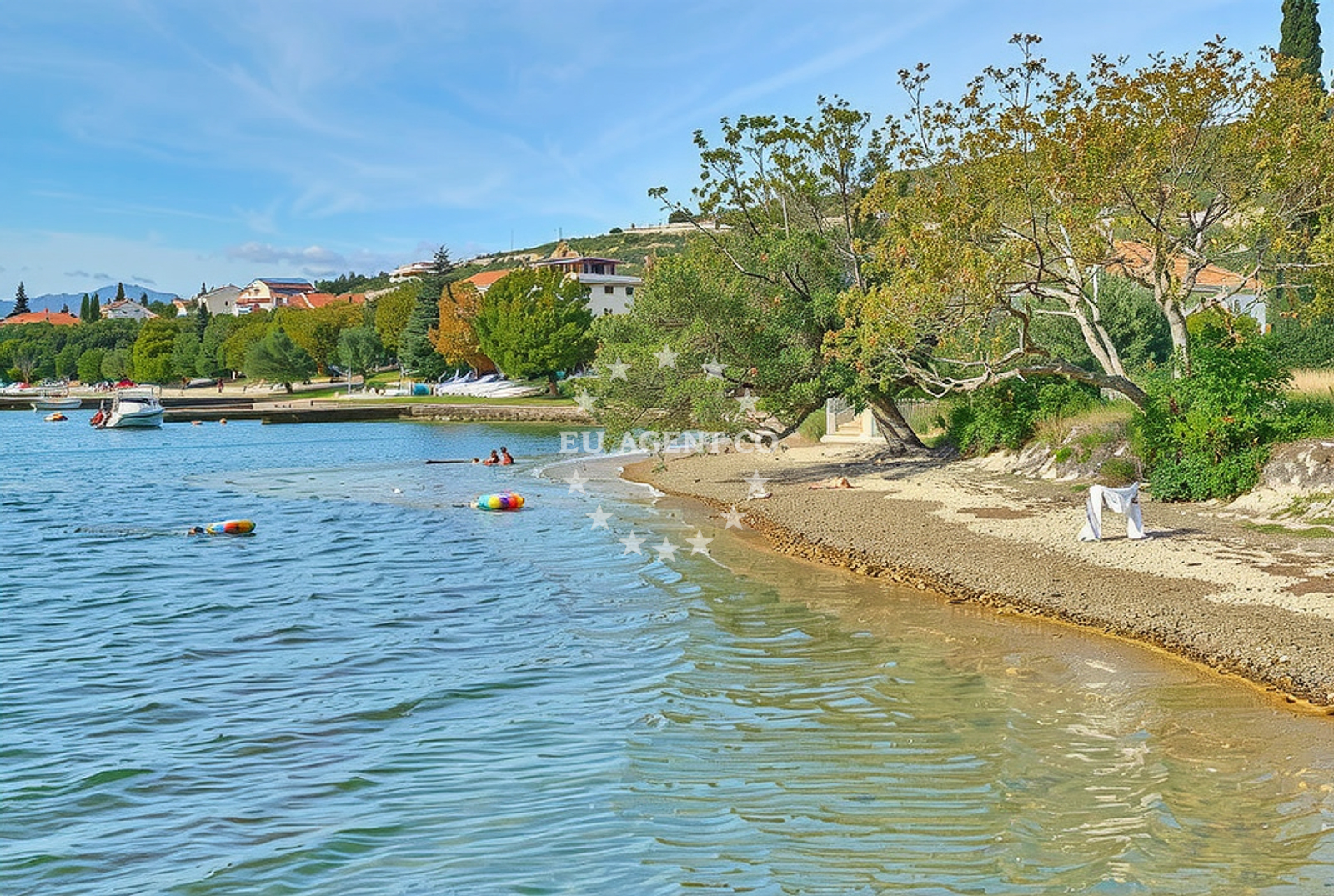 Beach facilities and surroundings at Vruljica, Kruševo (Obrovac) in Vruljica