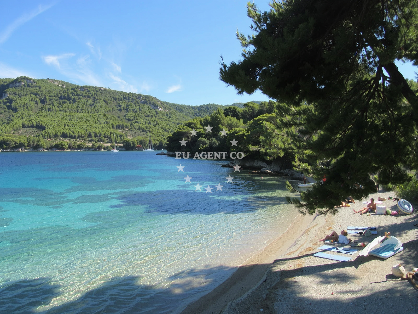 Sea and coastal view of Vucine beach in , Žuljana