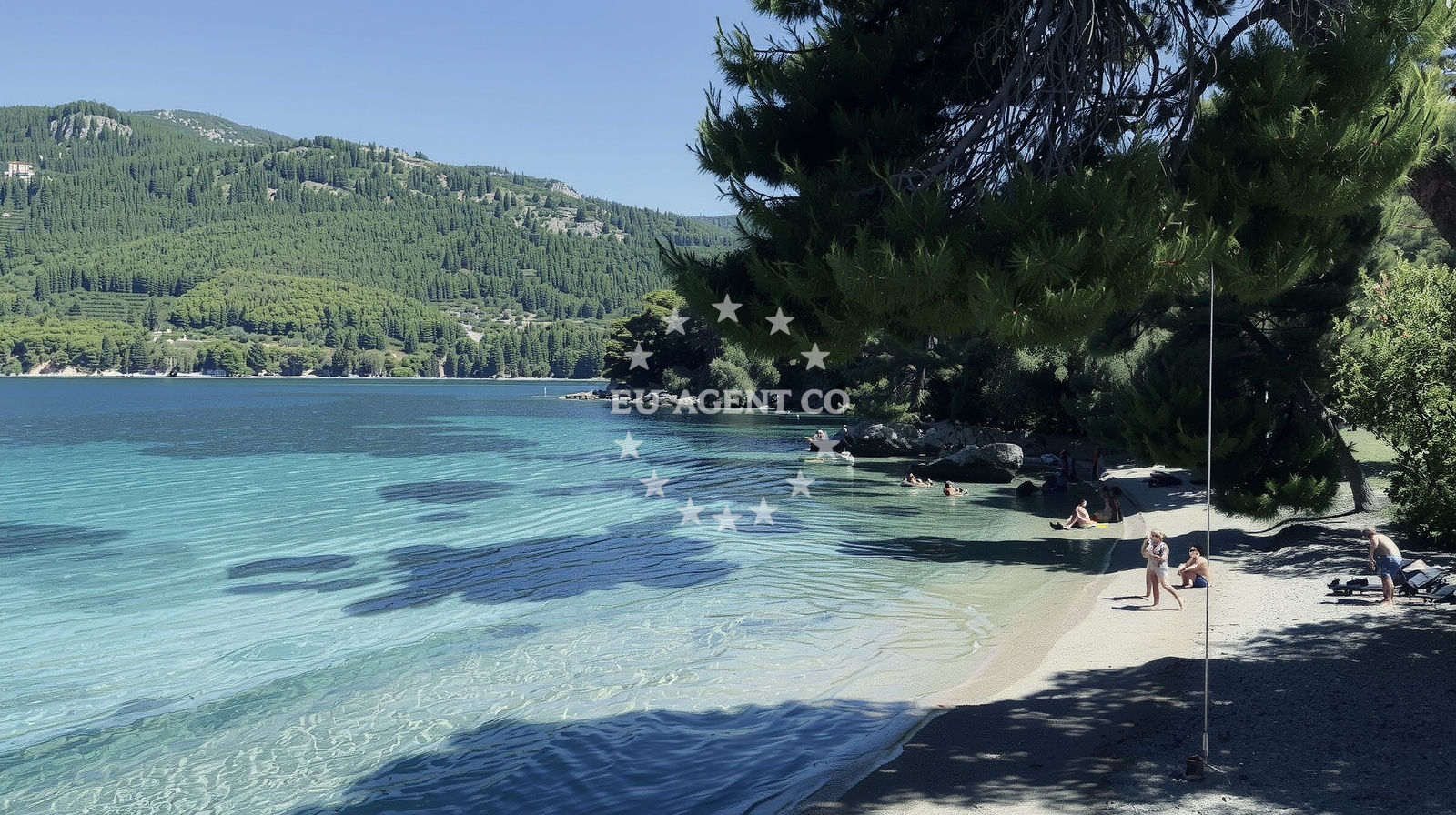 Beach facilities and surroundings at Vucine FKK Beach in Međine 63, Žuljana