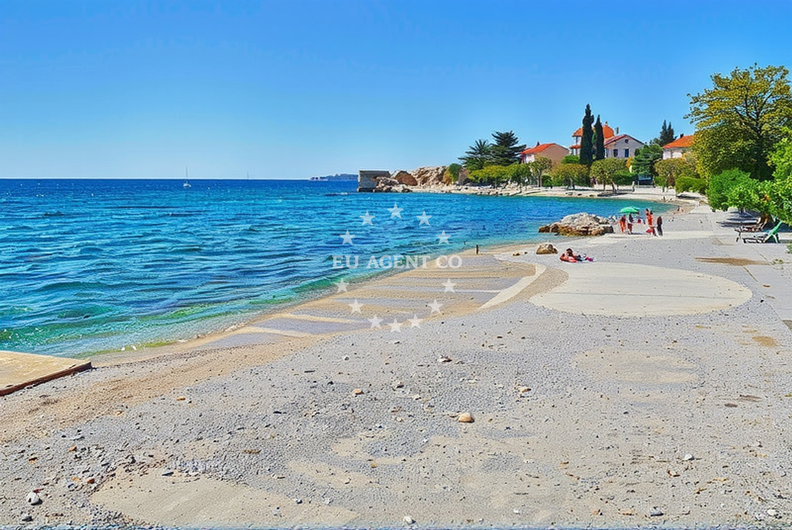 Shoreline and swimming area at Vukovica, Zadar in Vukovica