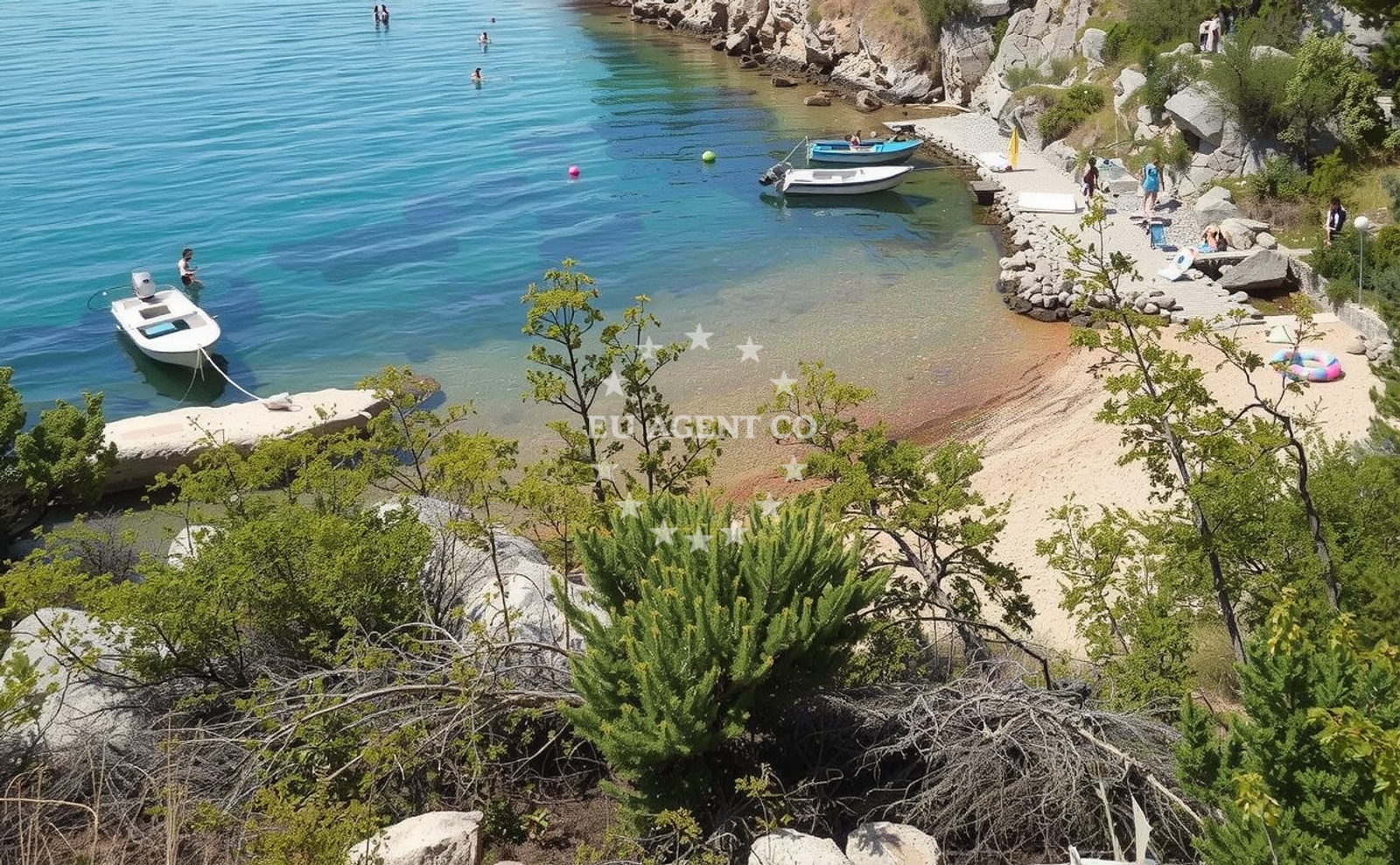 Shoreline and swimming area at Wild beach in Čavići 1, Starigrad