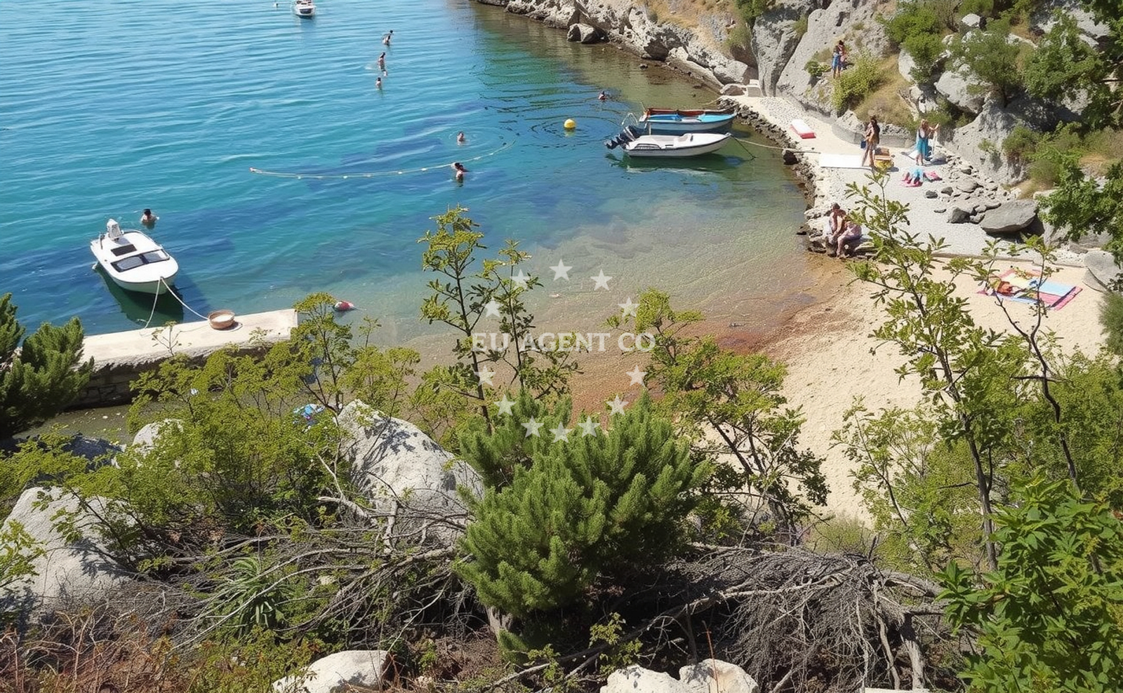 Sea and coastal view of Wild beach in Čavići 1, Starigrad