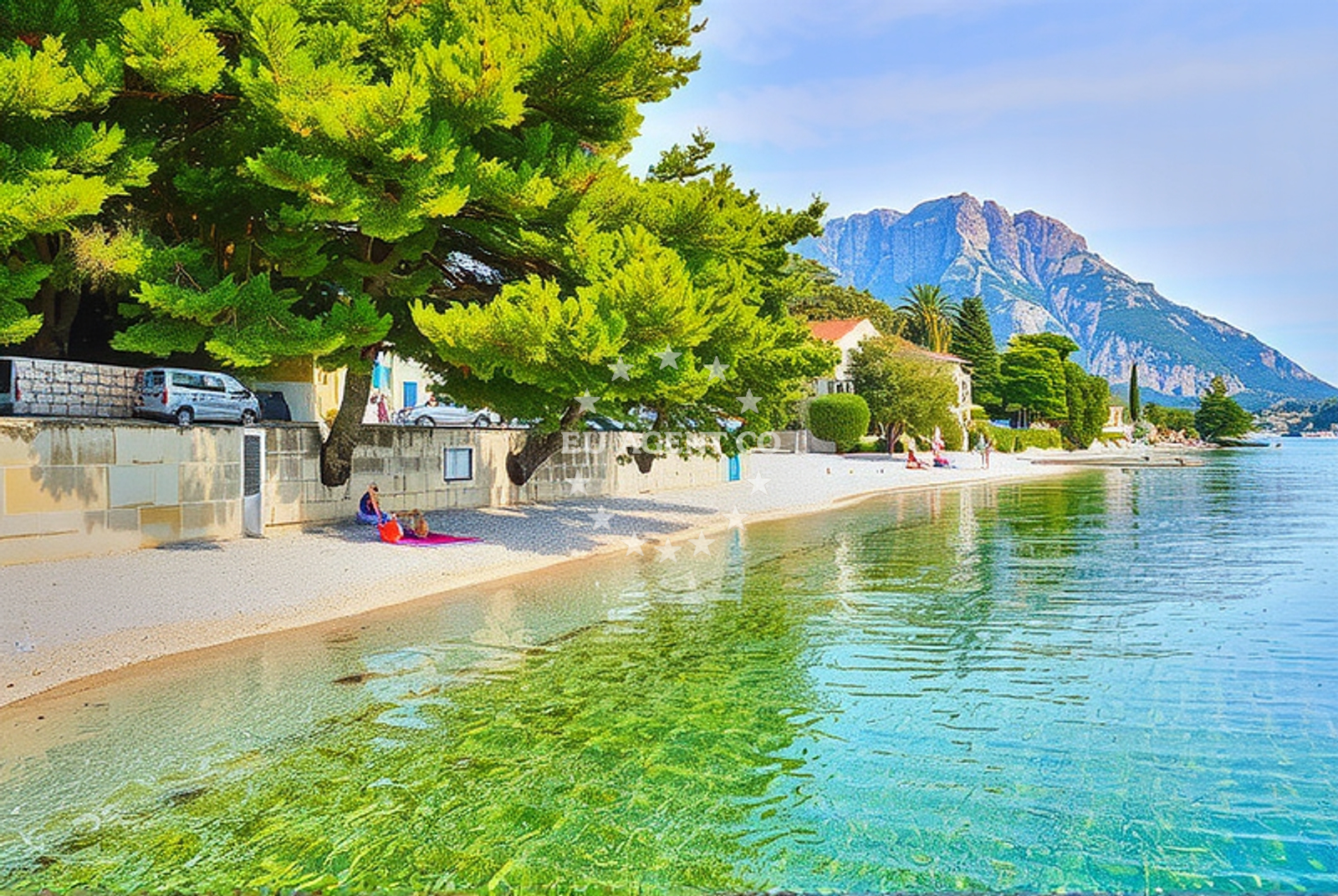 Shoreline and swimming area at Zaborci, Brist in Zaborci