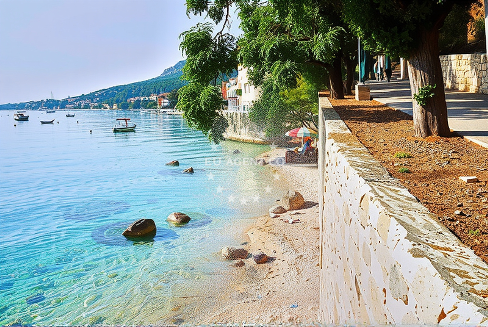 Sea and coastal view of Zaborci, Brist in Zaborci