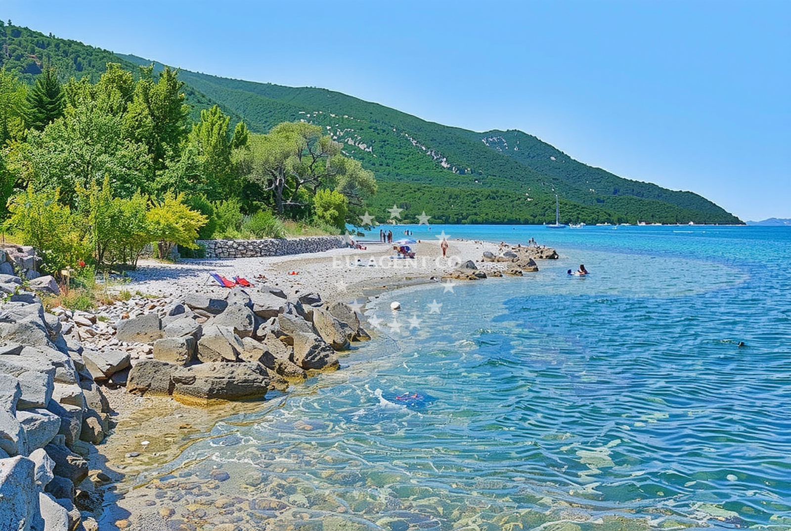 Shoreline and swimming area at Zabrđe (Ston): beaches and coves in Zabrđe (Ston)