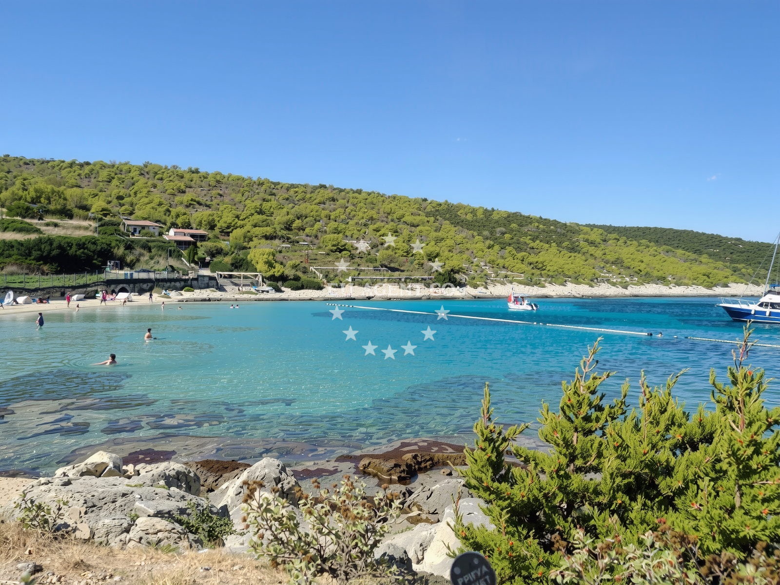 Sea and coastal view of Zaglav beach in Ženka 115, Vis