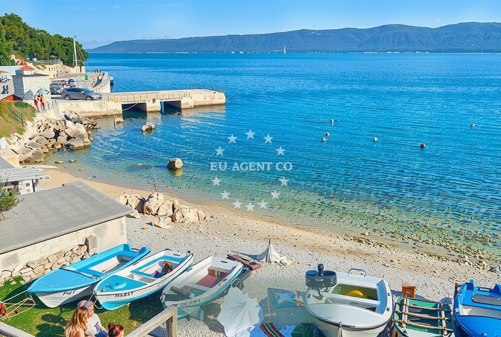 Sea and coastal view of Zagorje (Kršan): beaches and coves (1) in Zagorje (Kršan)