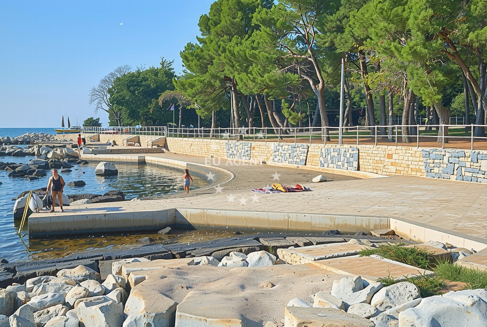 Sea and coastal view of Zagreb (dog beach), Poreč in Zagreb (plaža za pse)