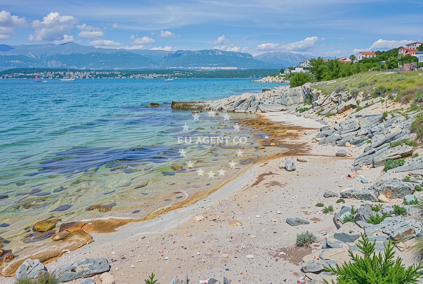 Sea and coastal view of Zagreb istok, Novigrad (Zadarska županija) in Zagreb istok