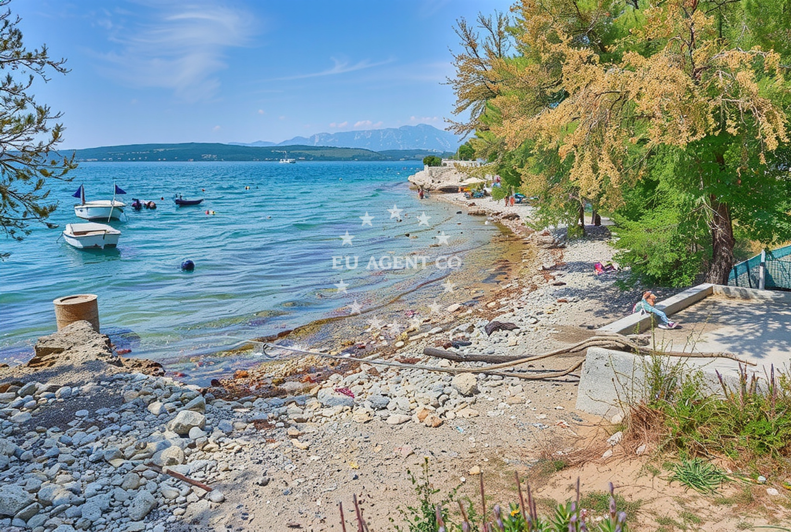 Shoreline and swimming area at Zagreb zapad, Novigrad (Zadarska županija) in Zagreb zapad