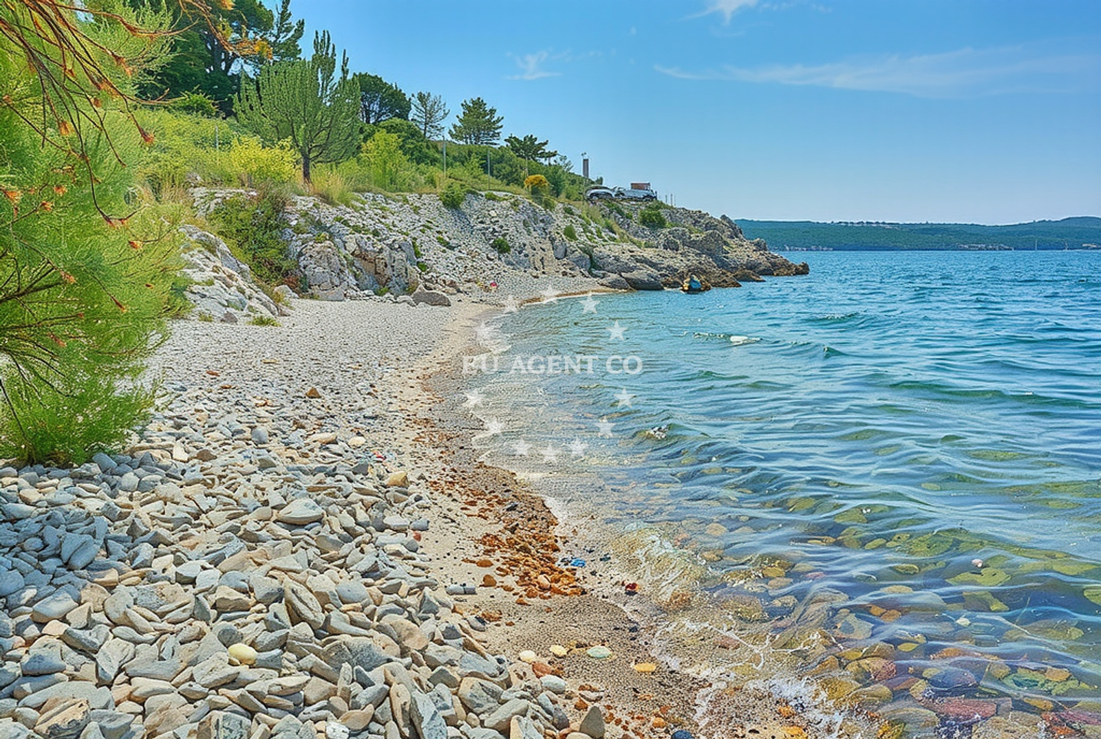 Beach facilities and surroundings at Zagreb zapad, Novigrad (Zadarska županija) in Zagreb zapad